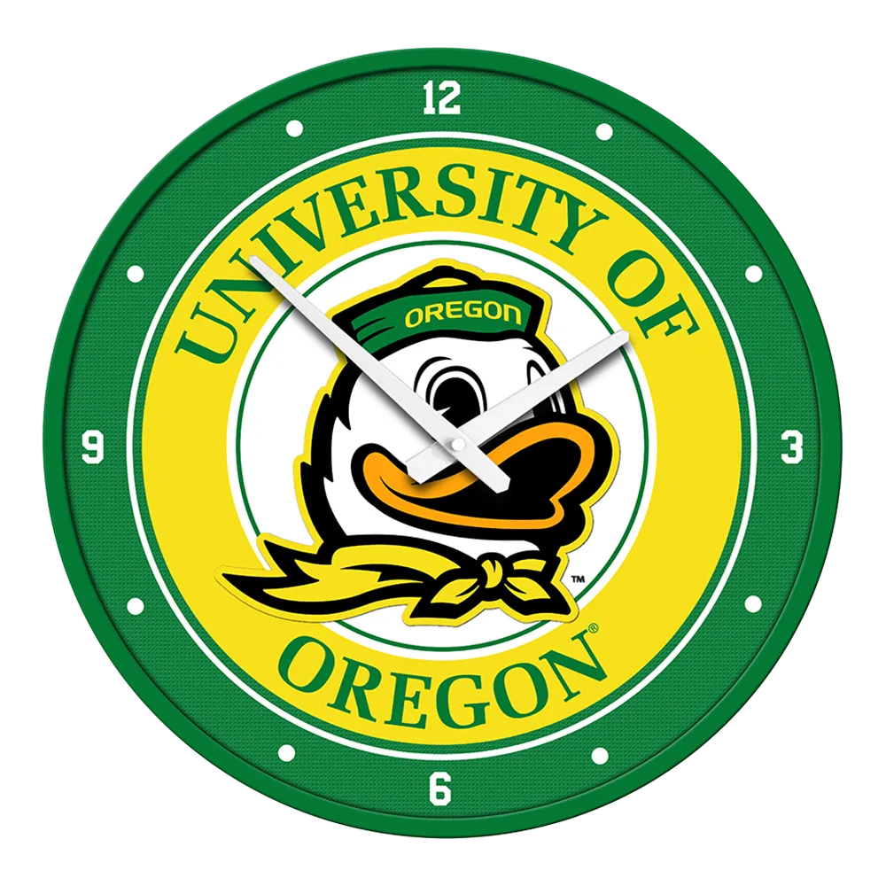 Oregon Ducks: Modern Disc Wall Clock