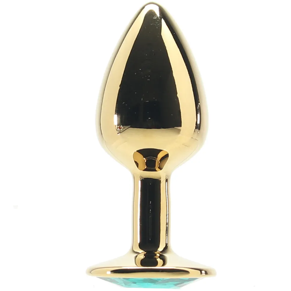 Ouch! Green Round Gem Gold Plug in Small