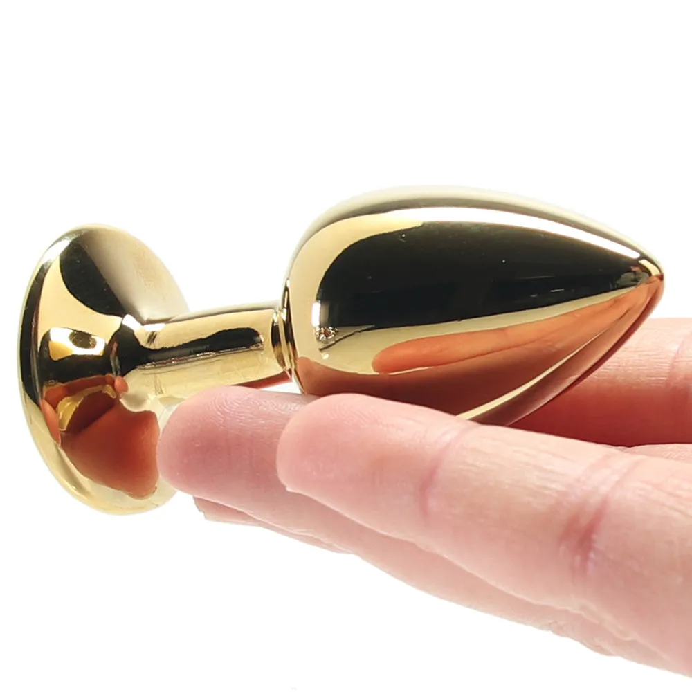 Ouch! Green Round Gem Gold Plug in Small