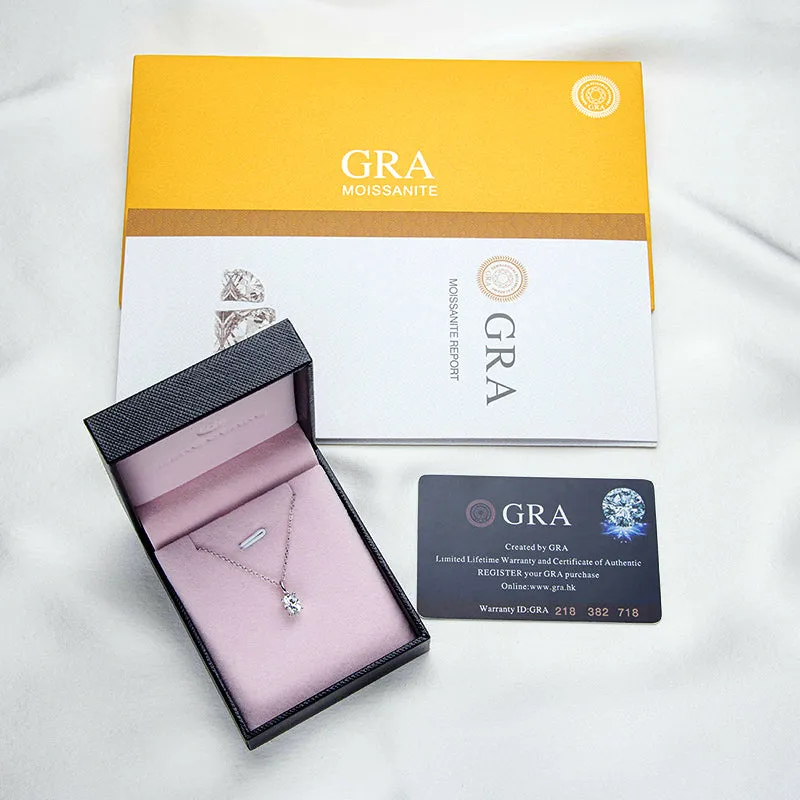 Oval Cut 1.0CTW Moissanite Stud Earrings & 1.0CT Moissanite Pendant Necklace
