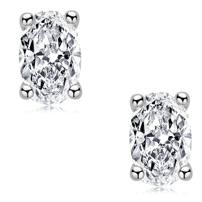 Oval Cut 1.0CTW Moissanite Stud Earrings