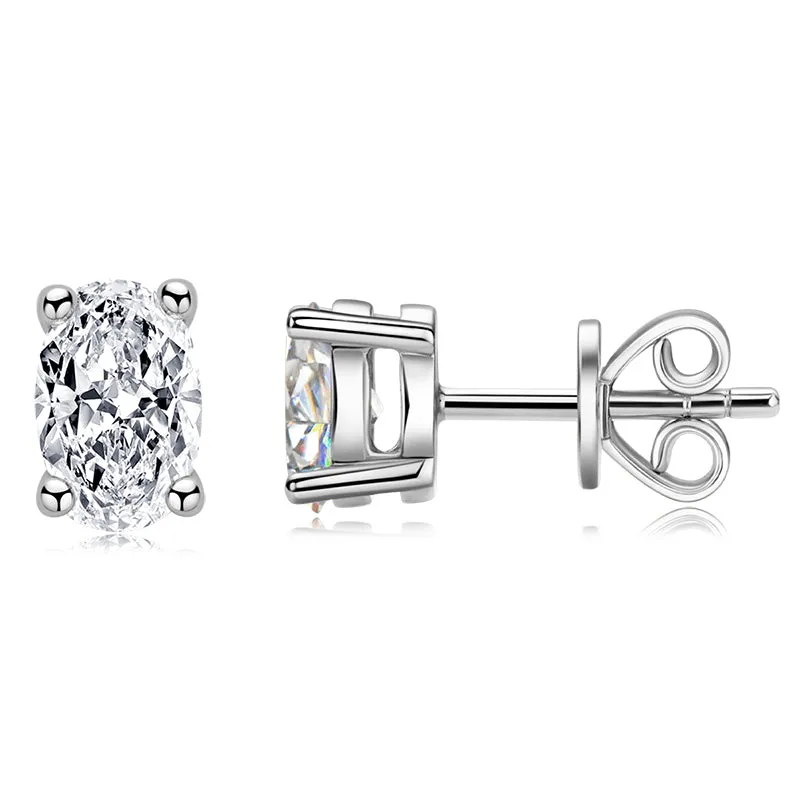 Oval Cut 1.0CTW Moissanite Stud Earrings