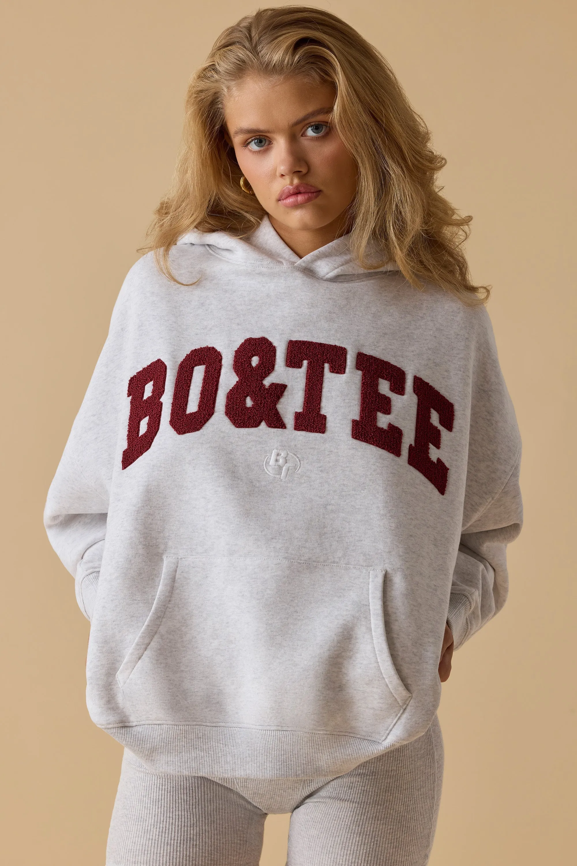 Oversized Hooded Sweatshirt in Heather Grey
