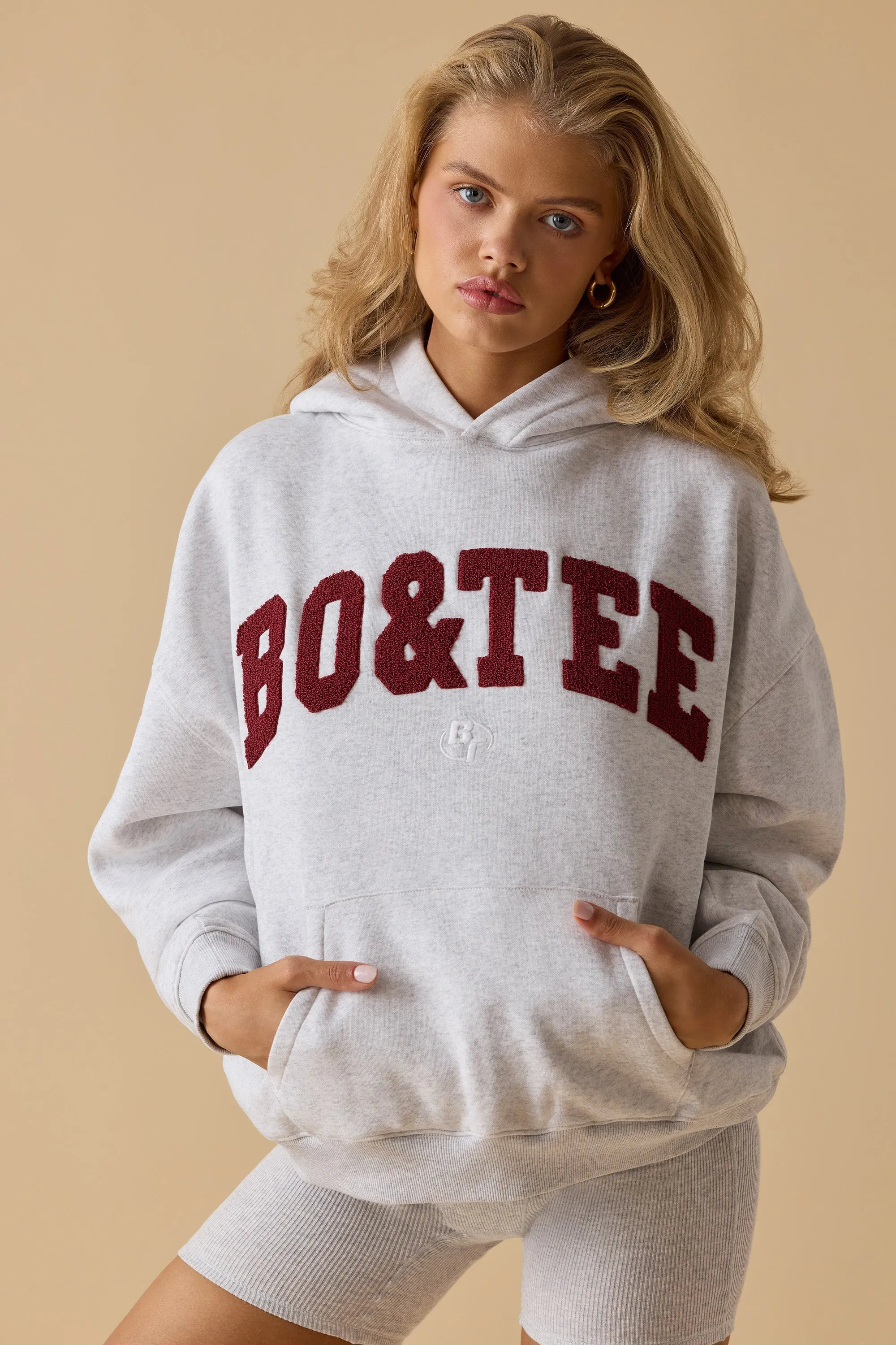 Oversized Hooded Sweatshirt in Heather Grey