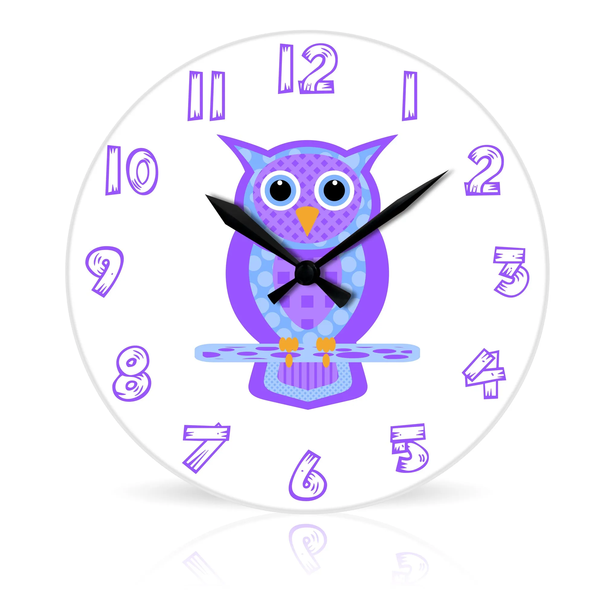 Owl <br>Round Acrylic Wall Clock 10.75"