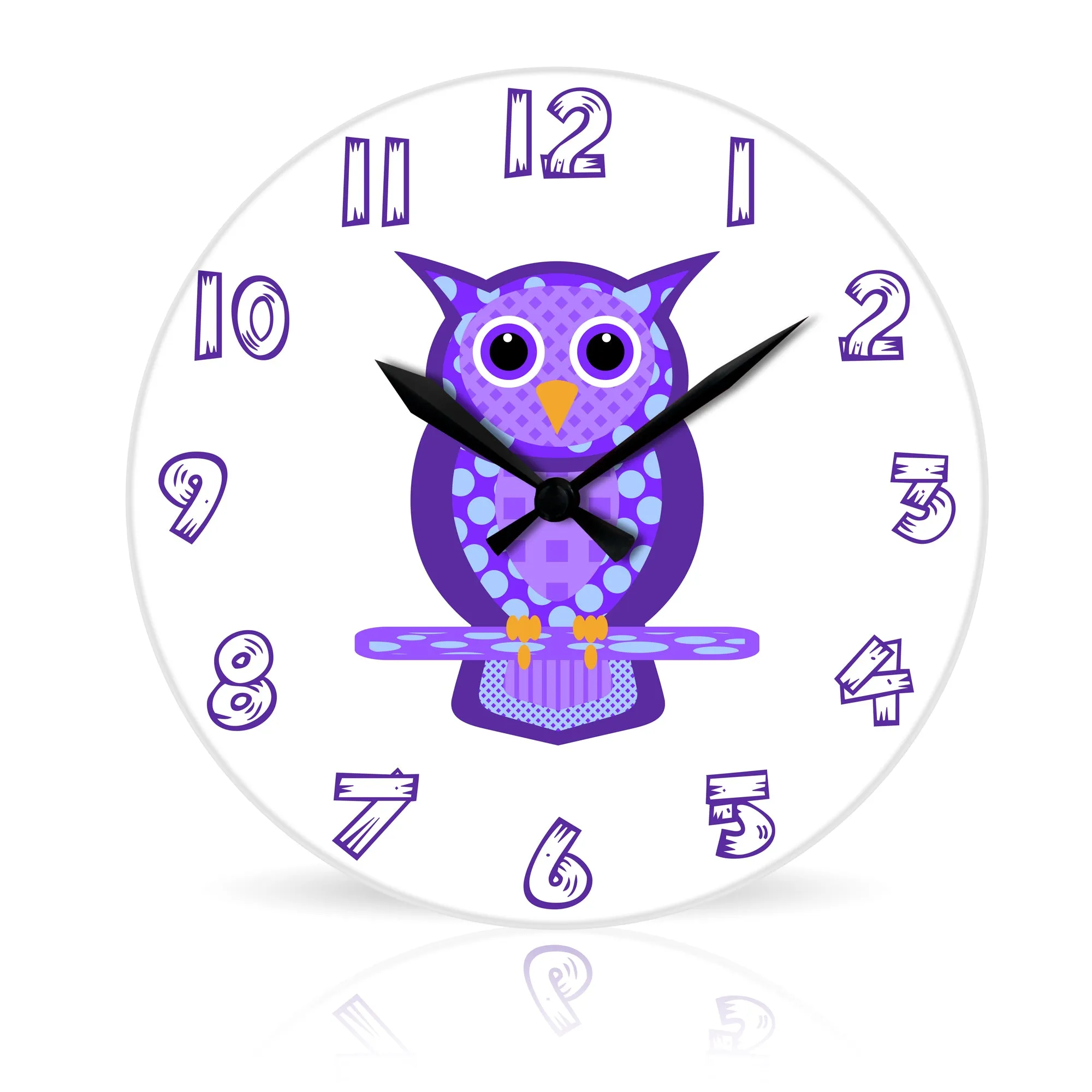 Owl <br>Round Acrylic Wall Clock 10.75"