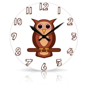 Owl <br>Round Acrylic Wall Clock 10.75"