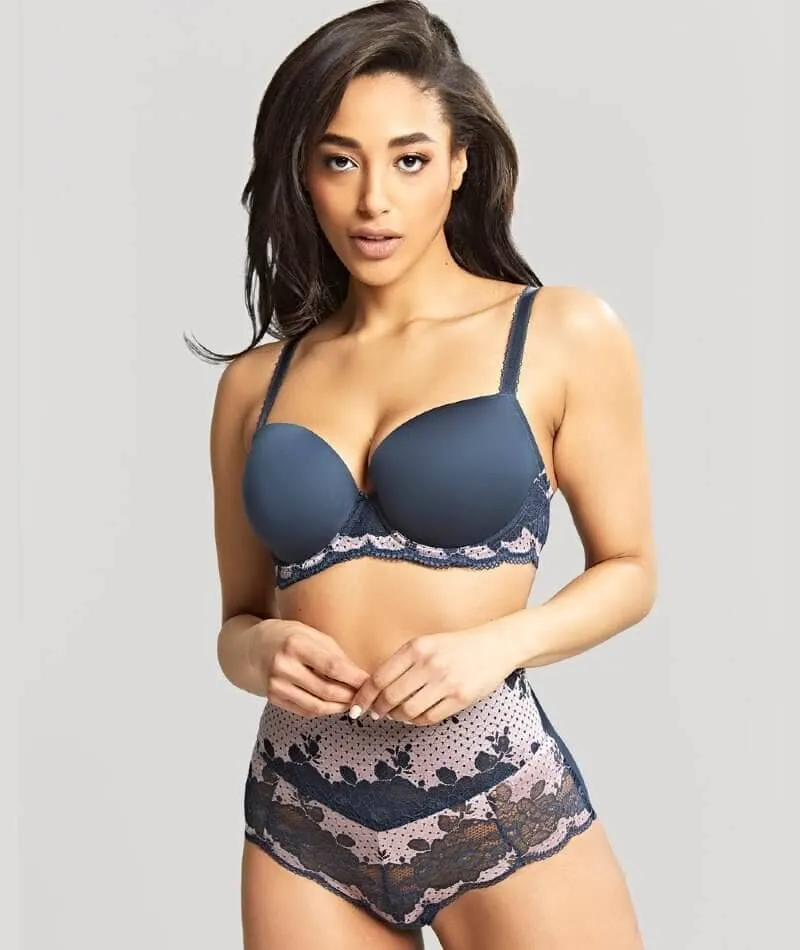 Panache Clara Moulded Sweetheart Underwire Bra - Navy Pearl