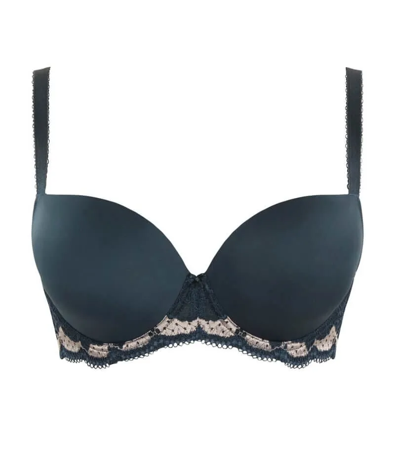 Panache Clara Moulded Sweetheart Underwire Bra - Navy Pearl