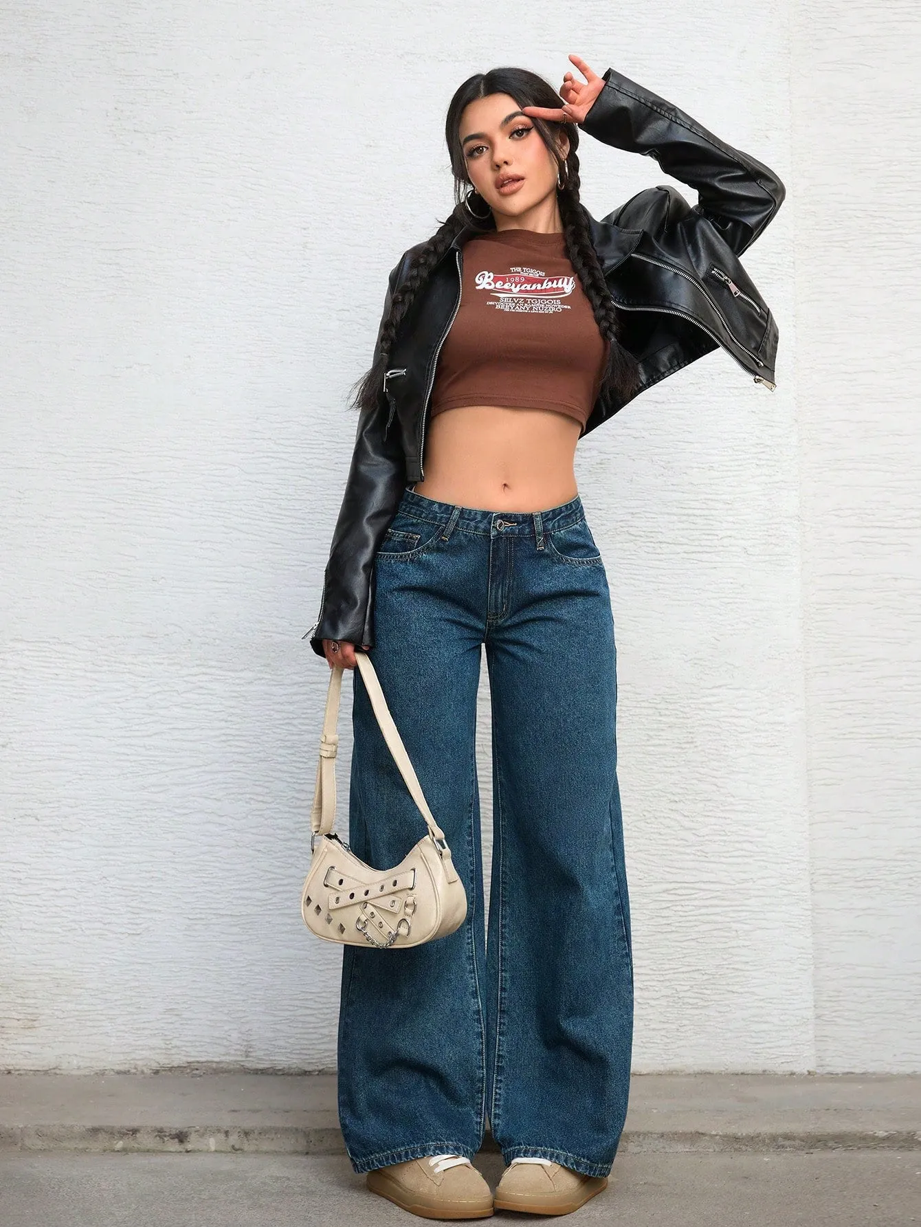 Pantalones vaqueros de pierna ancha de Cherry Vibes en
