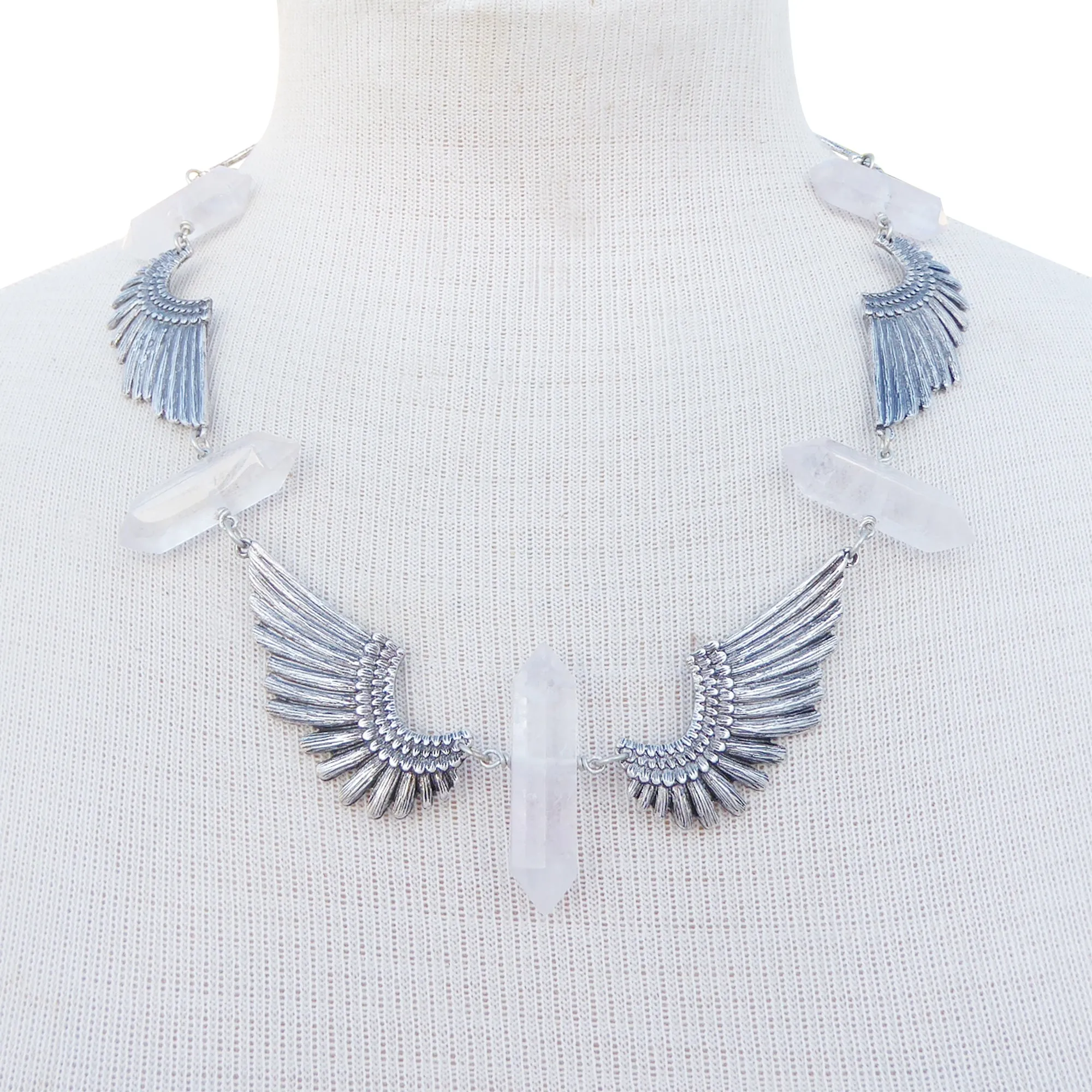 Parendi wing quartz necklace