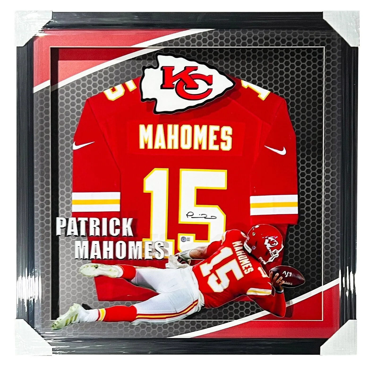 Patrick Mahomes Chiefs Signed Nike Game Jersey LED Lighting 3D Custom Framed BAS