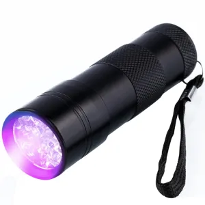 PD_52 Kibeland Blacklight UV Flashlight 12 LED Ultra Violet Flashlight Authenticate Notes, Stamp, Find Cloth Fluorescent Agents