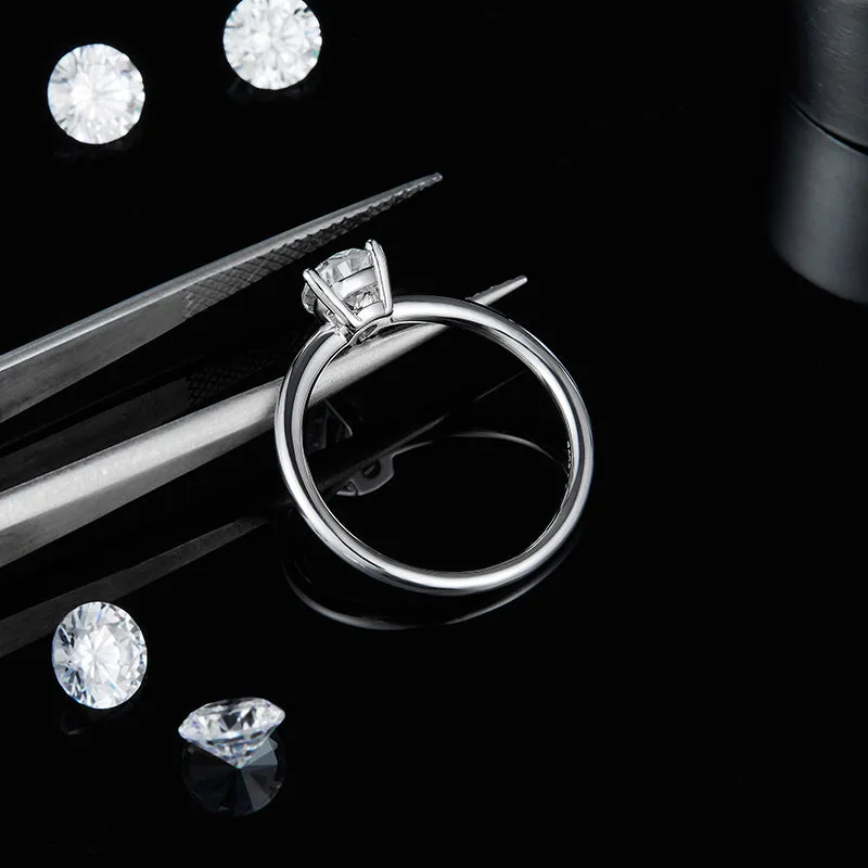 Pear Shaped 1.0ct Moissanite Diamond Solitaire Ring