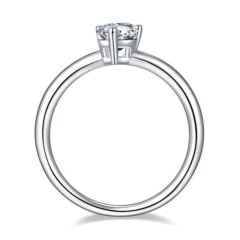 Pear Shaped 1.0ct Moissanite Diamond Solitaire Ring