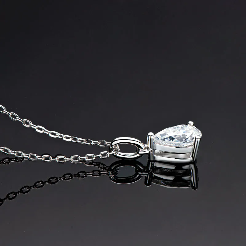 Pear Shaped Moissanite Solitaire Pendant Necklace