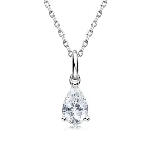 Pear Shaped Moissanite Solitaire Pendant Necklace