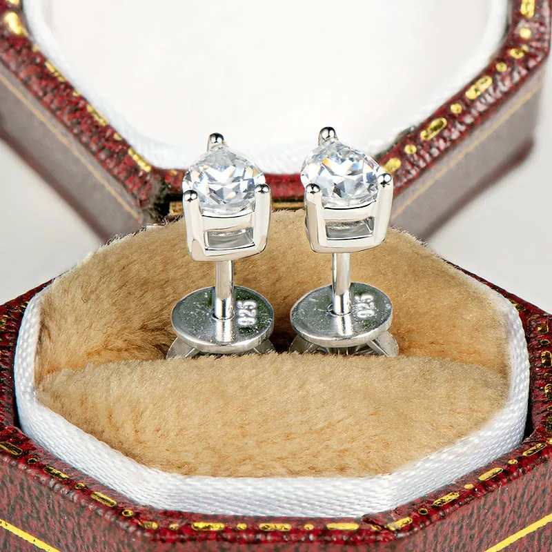 Pear Shaped Moissanite Stud Earrings