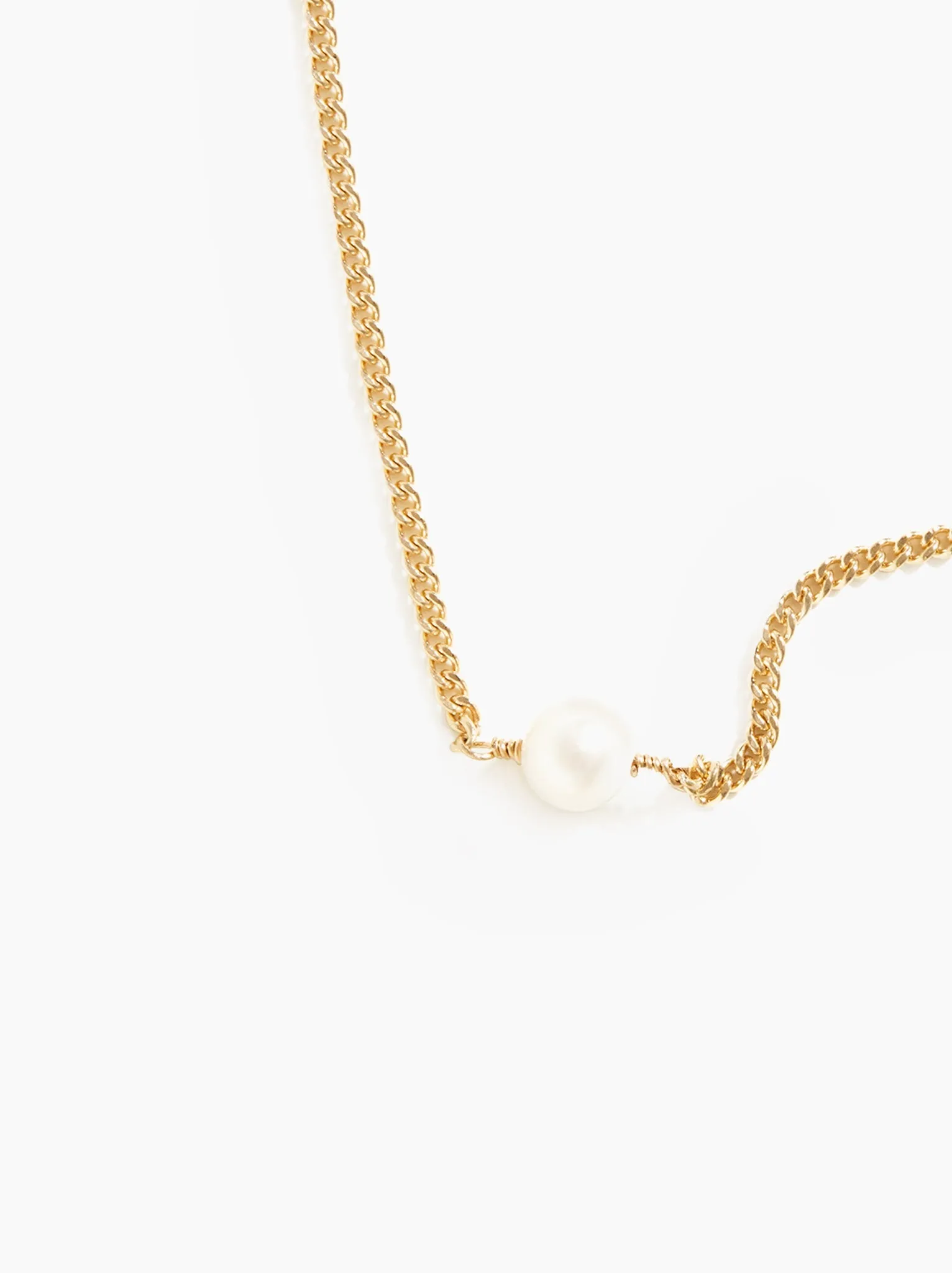 Pearl Curb Chain Necklace
