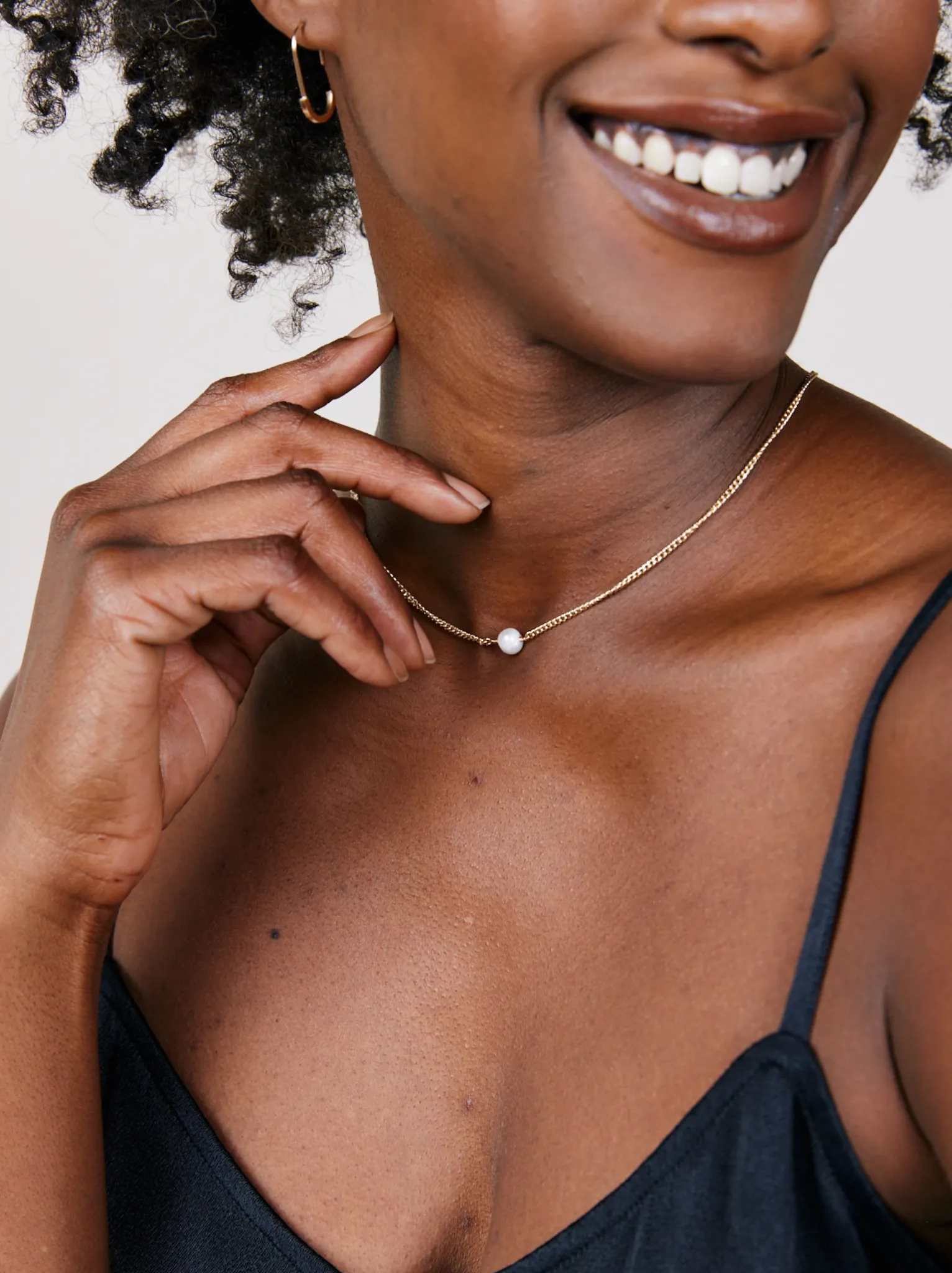 Pearl Curb Chain Necklace