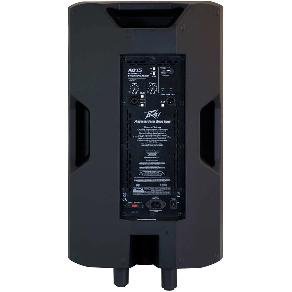 Peavey Aquarius Series "AQ15" Powered 1000W, Bi-Amped, 15" Loudspeaker with Bluetooth