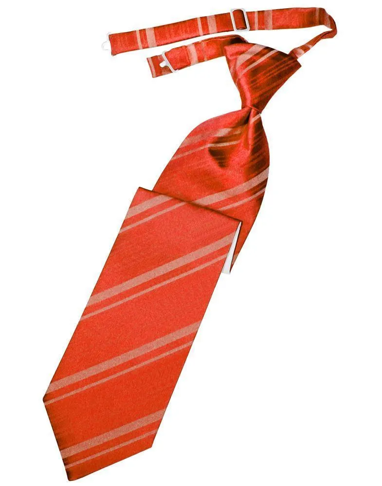 Persimmon Striped Satin Necktie