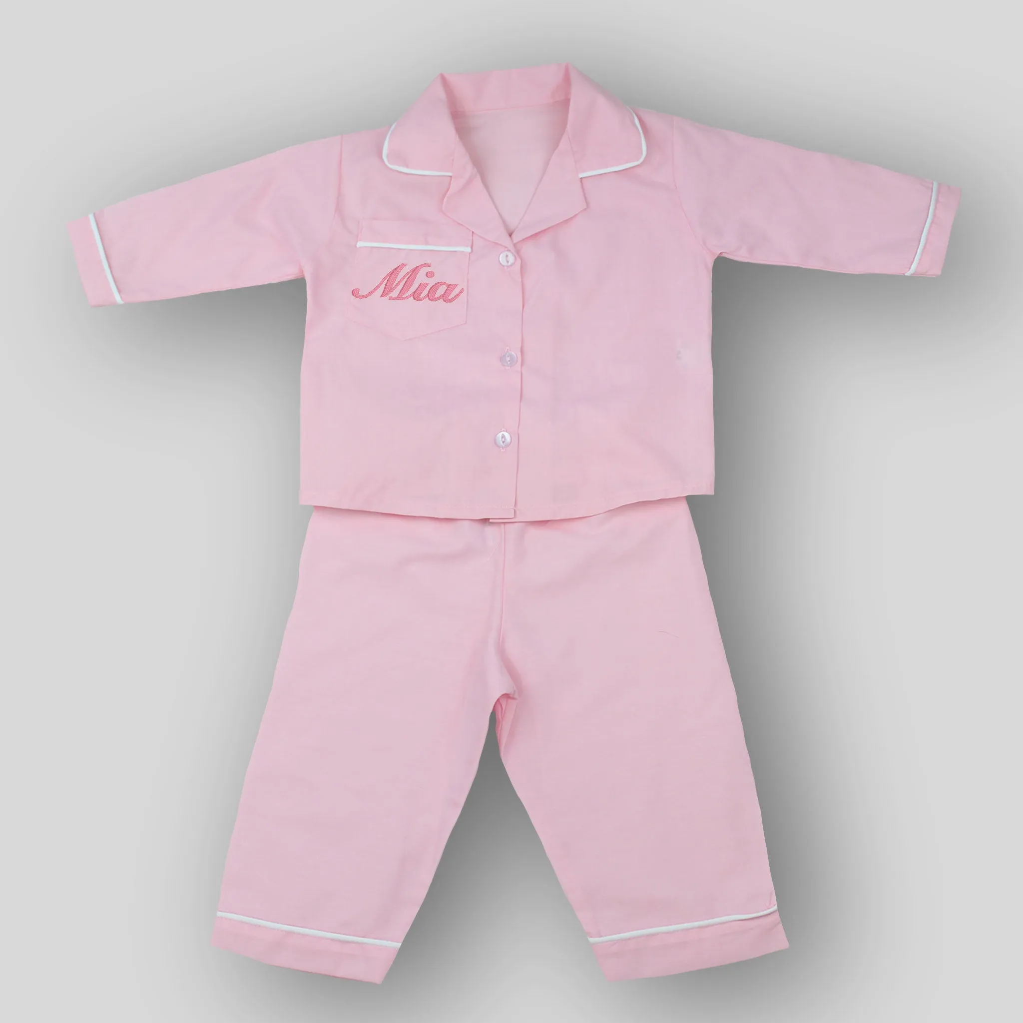 Personalised Baby Girls Pyjamas - Pink