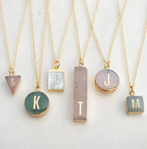 Personalized Initial Necklace, mother's day gift, mom jewelry, new mom gift, Pearl necklace, rose quartz pendant, necklace, custom necklace