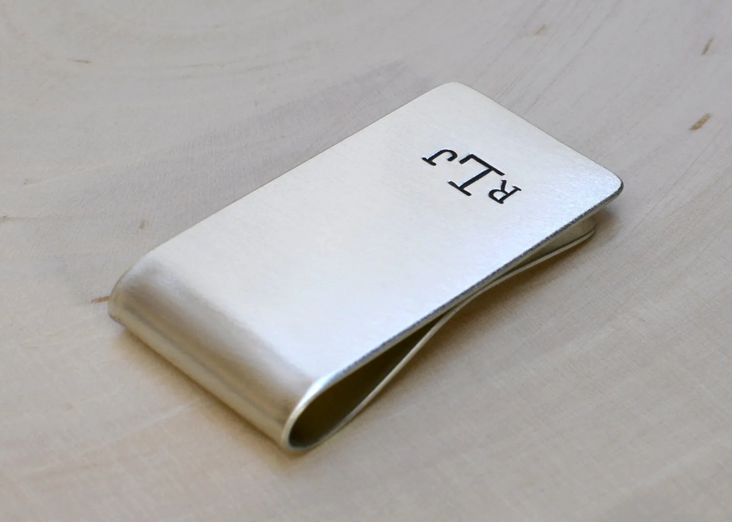 Personalized Monogram on Sterling Silver Money Clip - Other Metals also available