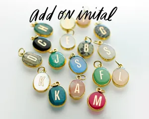 Personalized stone pendant, gemstone pendant, minimal jewelry, mom gift, new mom gift, gemstone initial pendant, oval single pendant