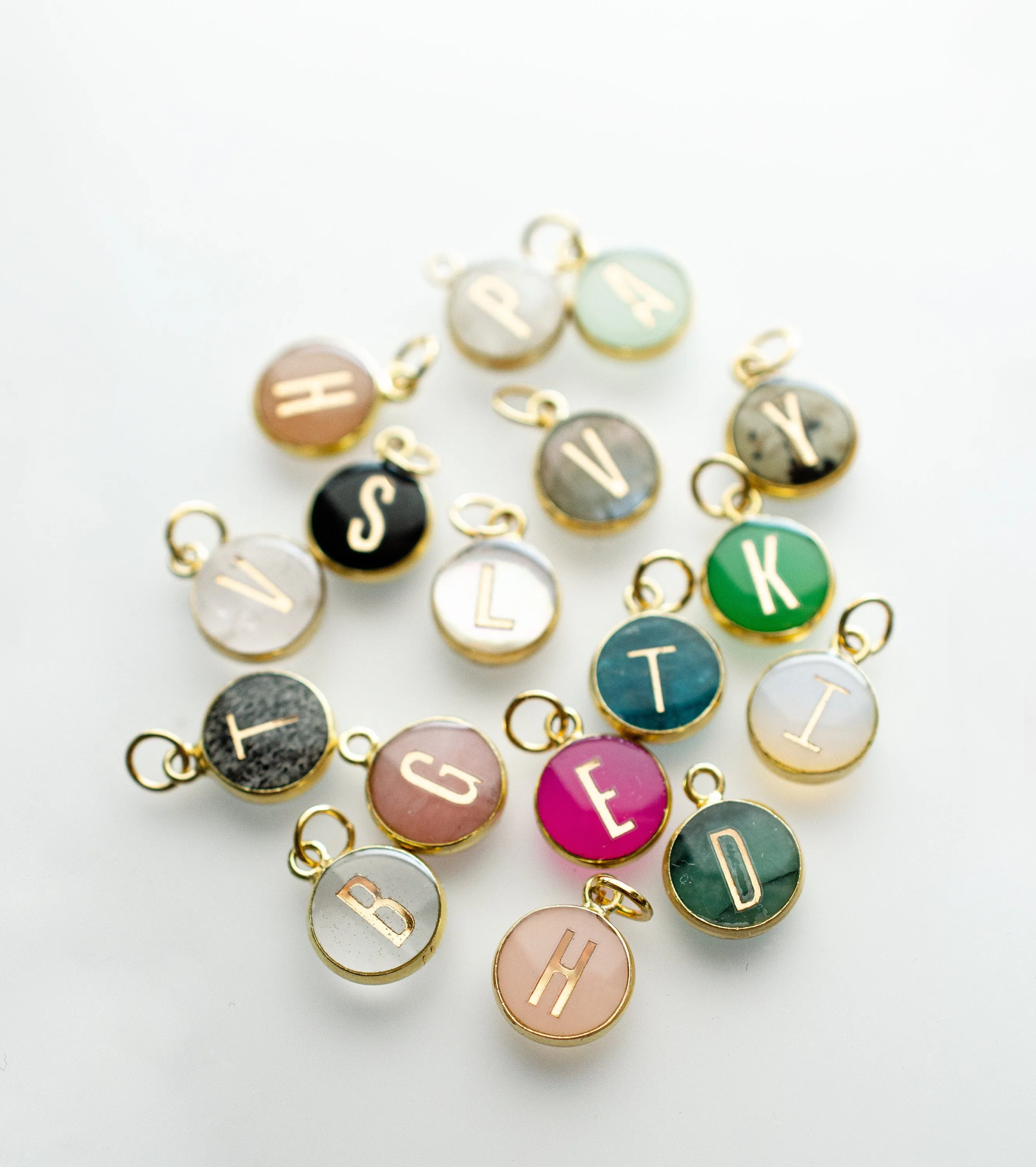 Personalized stone pendant, gemstone pendant, minimal jewelry, mom gift, new mom gift, gemstone initial pendant, tiny stone single pendant