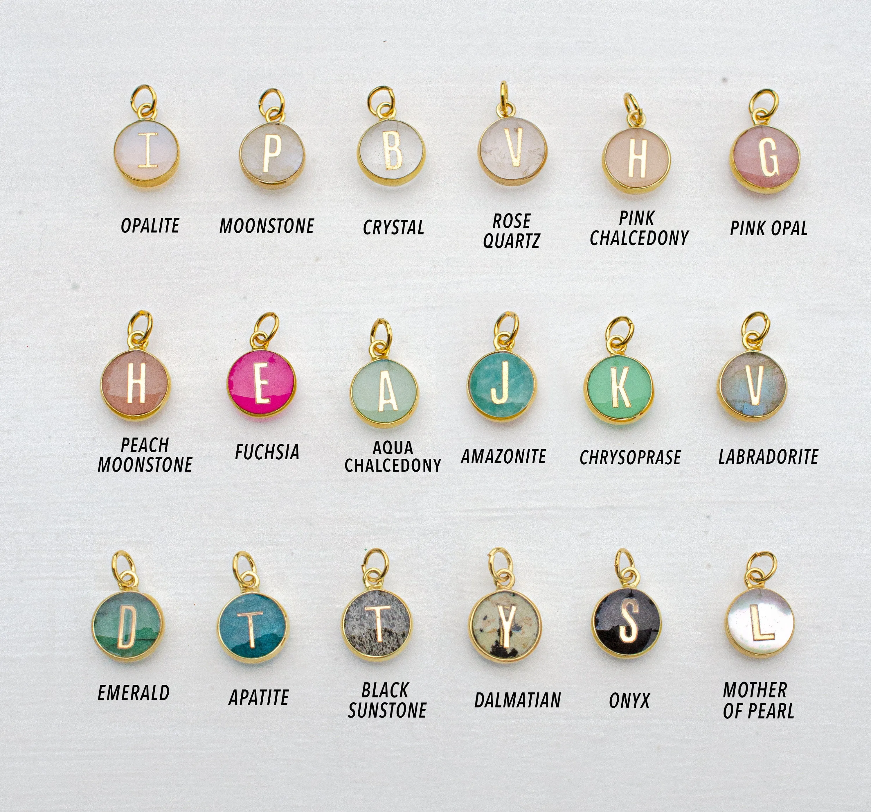 Personalized stone pendant, gemstone pendant, minimal jewelry, mom gift, new mom gift, gemstone initial pendant, tiny stone single pendant