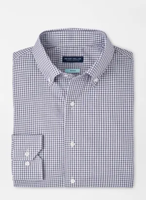Peter Millar Mens Tailored Fit  Ludlow Cotton Sport Shirt - NAVY