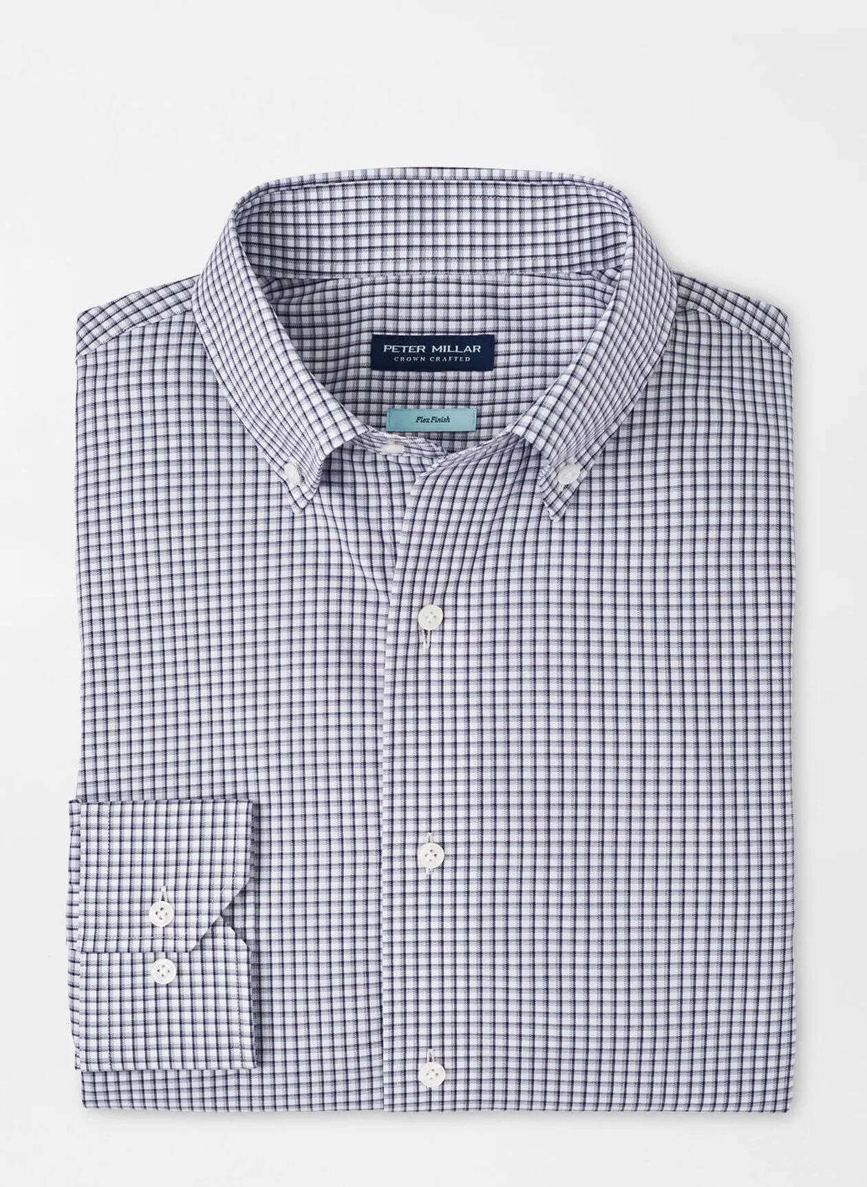 Peter Millar Mens Tailored Fit  Ludlow Cotton Sport Shirt - NAVY