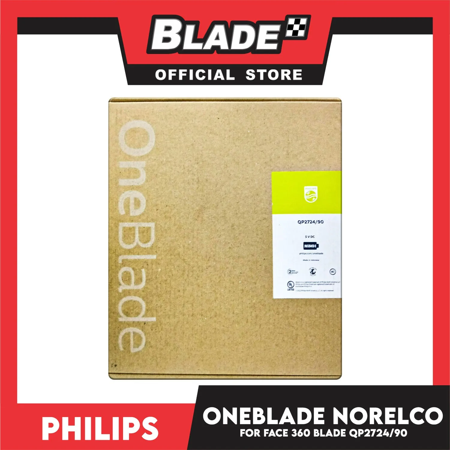 Philips Norelco OneBlade 360 Face Hybrid Electric Trimmer and Shaver QP2724/90 5V