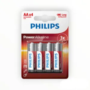 Philips Power Alkaline LR6 AA Batteries 1.5V - 4 Pack
