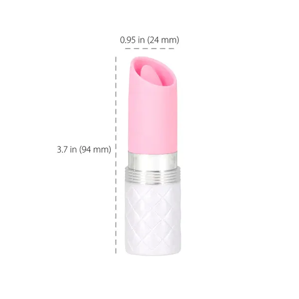 Pillow Talk LUSTY Swarovski Crystal Mini Lipstick Clitoral Vibrator with Flickering Tongue Pink