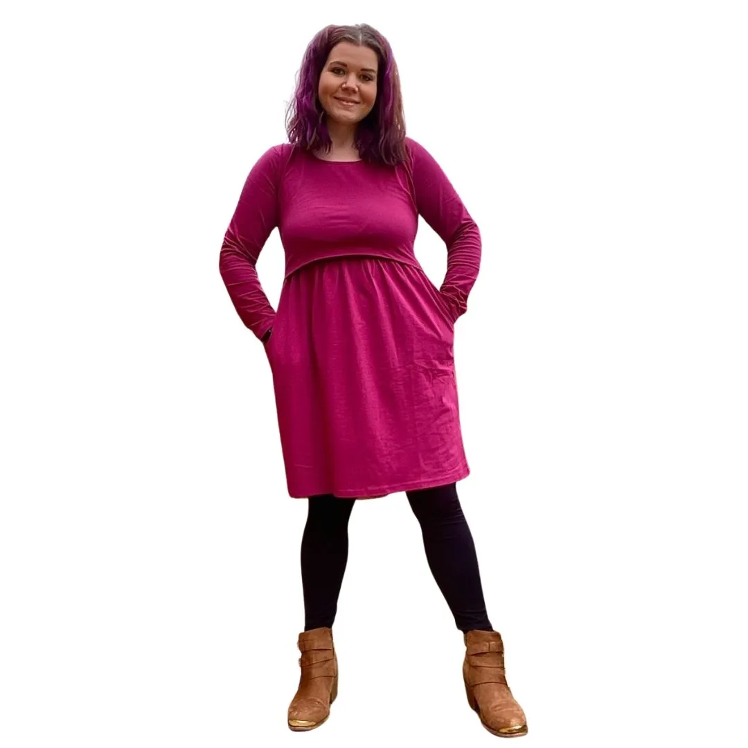 Pippa Purple Breastfeeding Skater Dress