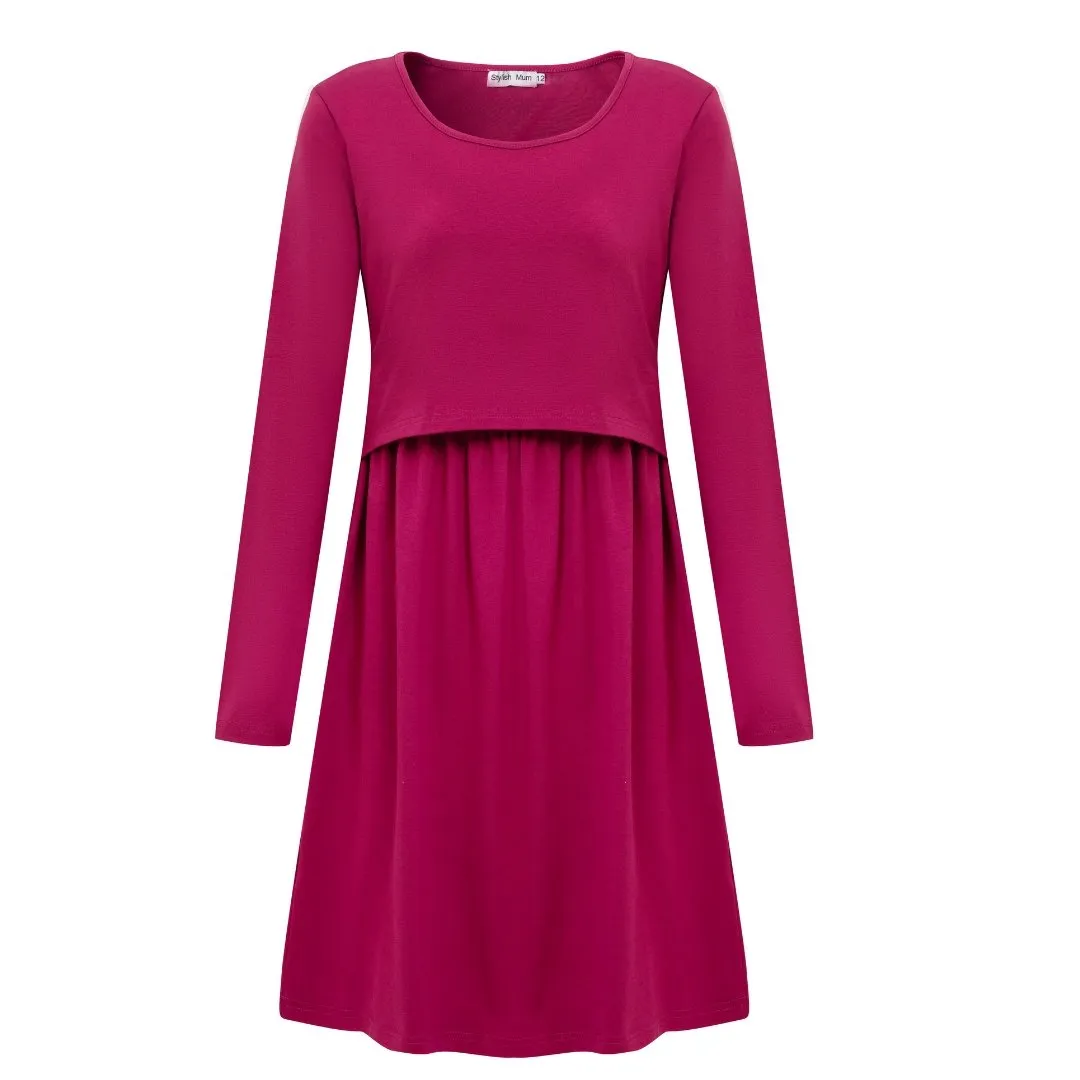 Pippa Purple Breastfeeding Skater Dress