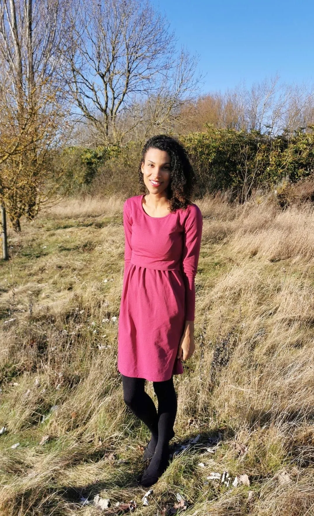Pippa Purple Breastfeeding Skater Dress