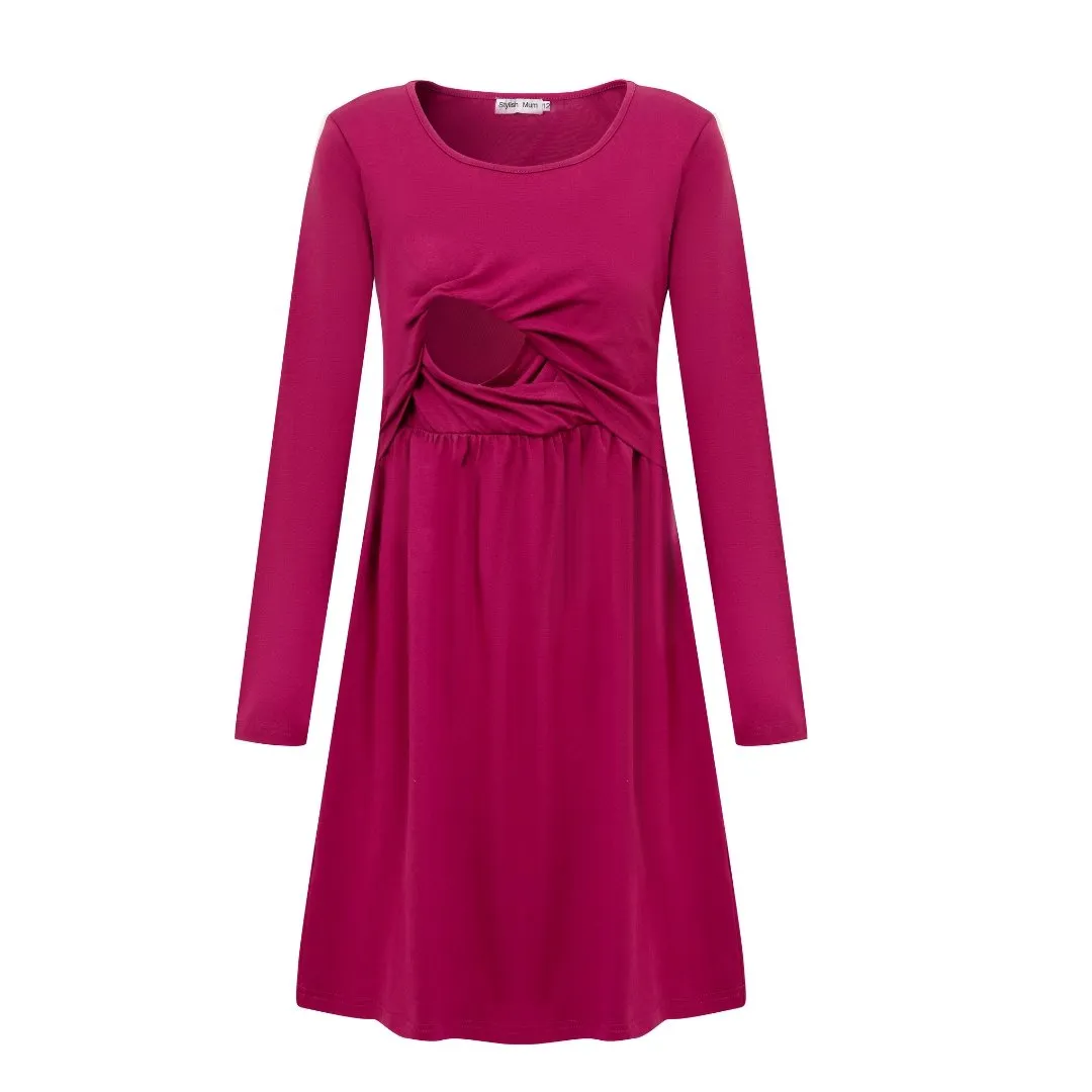 Pippa Purple Breastfeeding Skater Dress