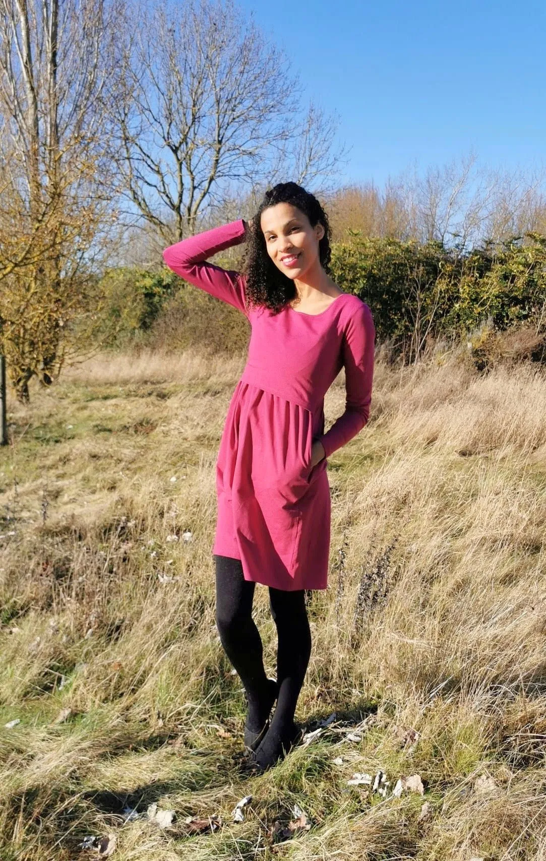 Pippa Purple Breastfeeding Skater Dress