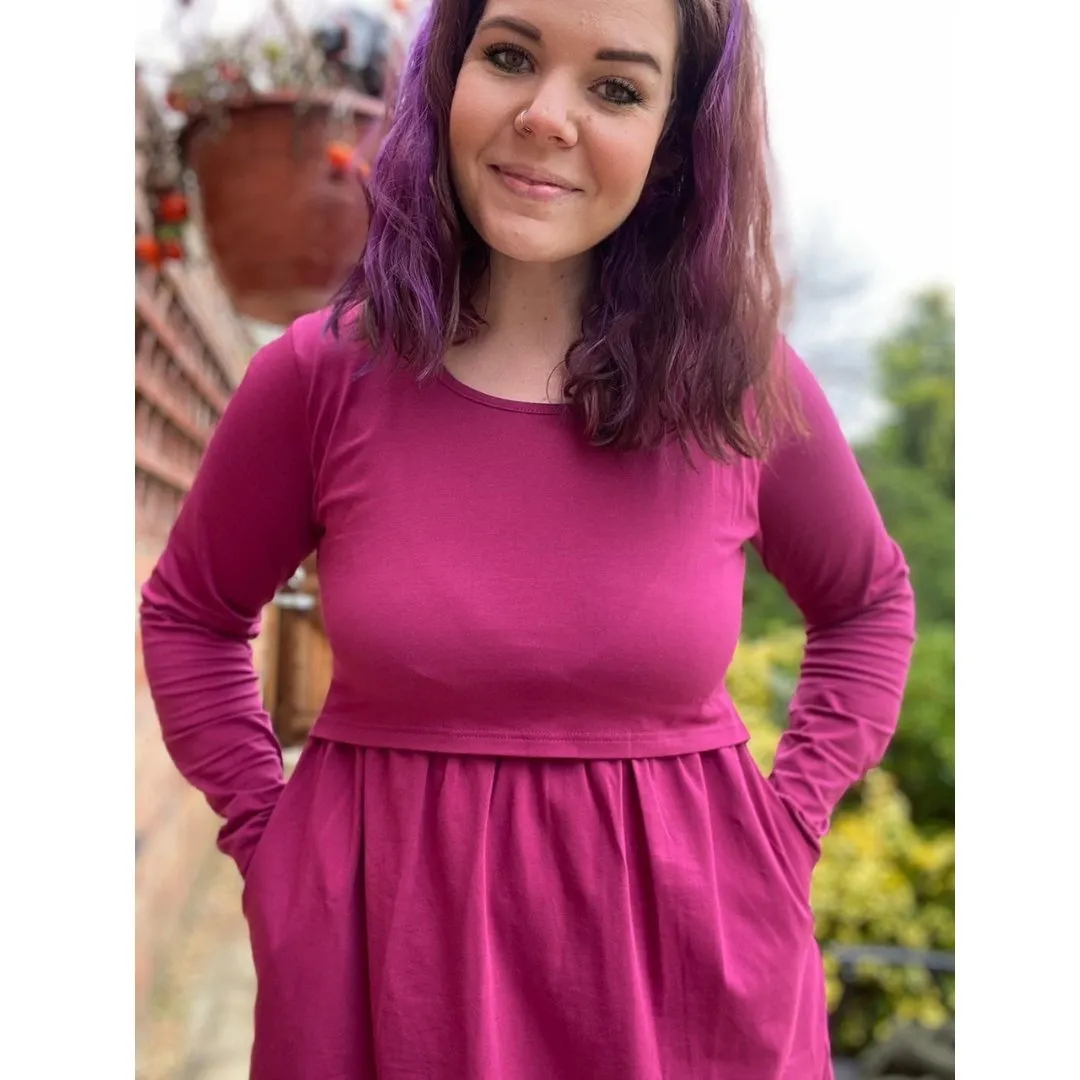 Pippa Purple Breastfeeding Skater Dress