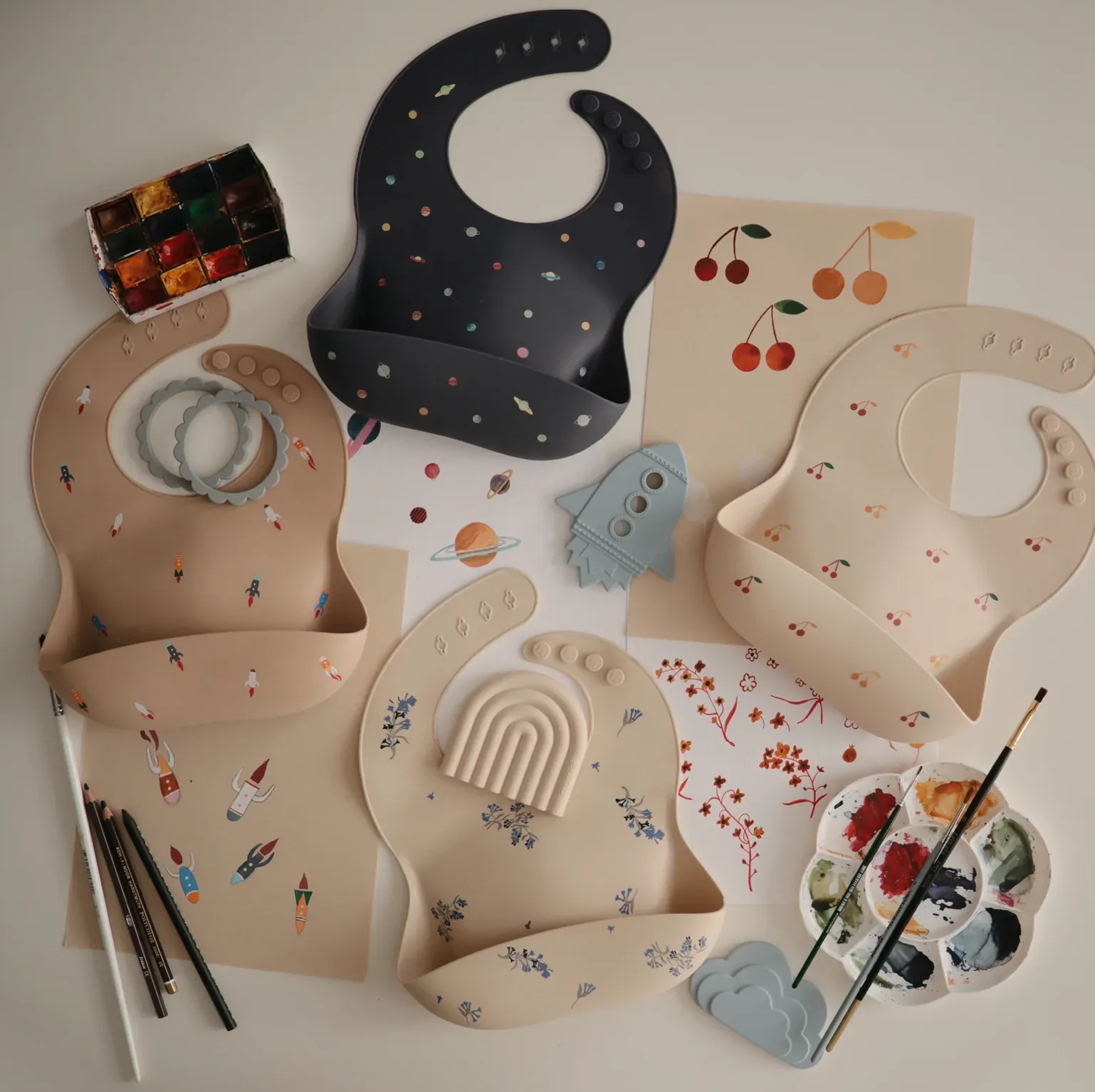 Planets Silicone Bib - LAST ONE