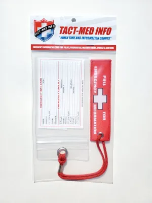 Pocket Size Tact-Med Emergency Info Card