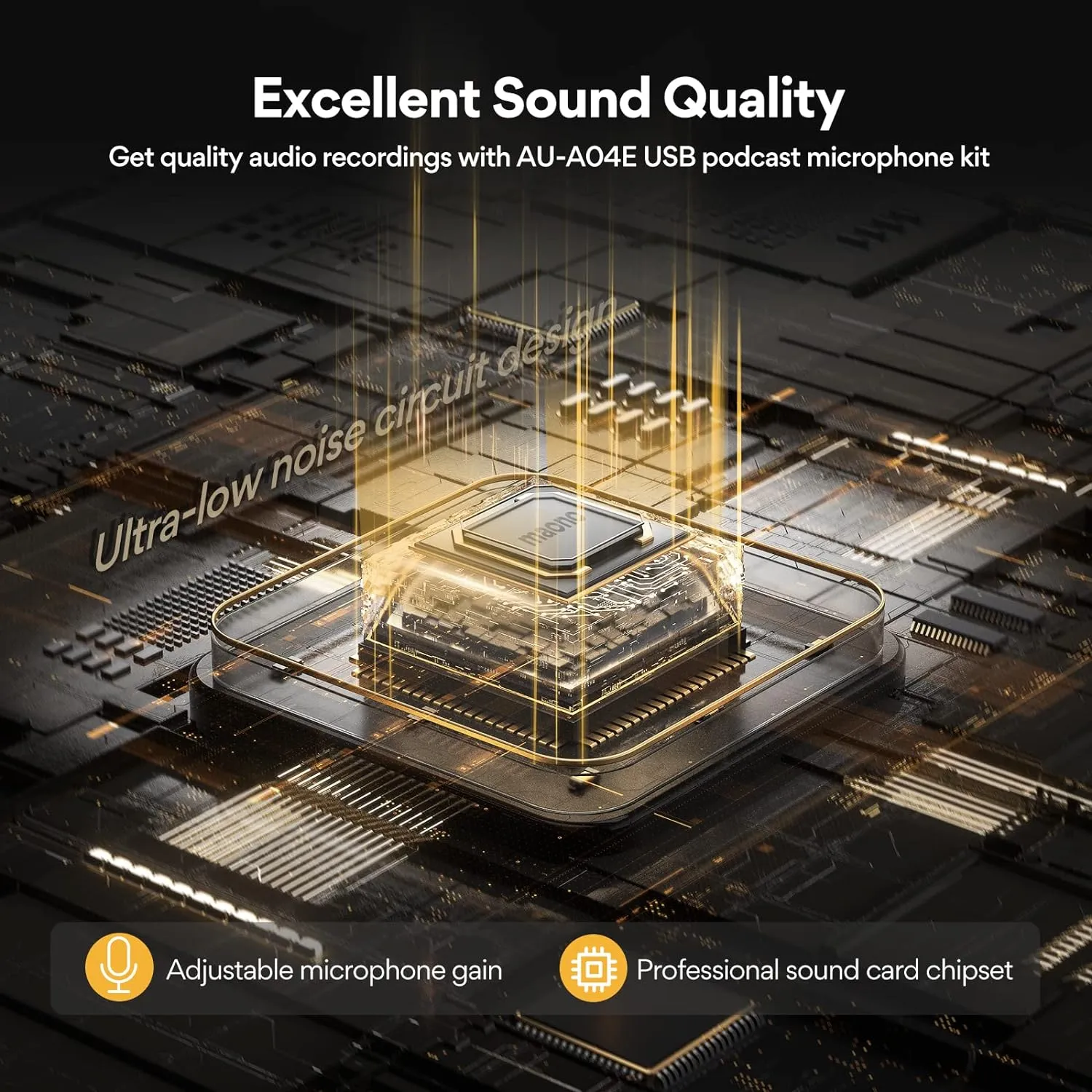 Podcast Microphone, USB Computer Mic for PC with Software, Boom Arm and Shock...
