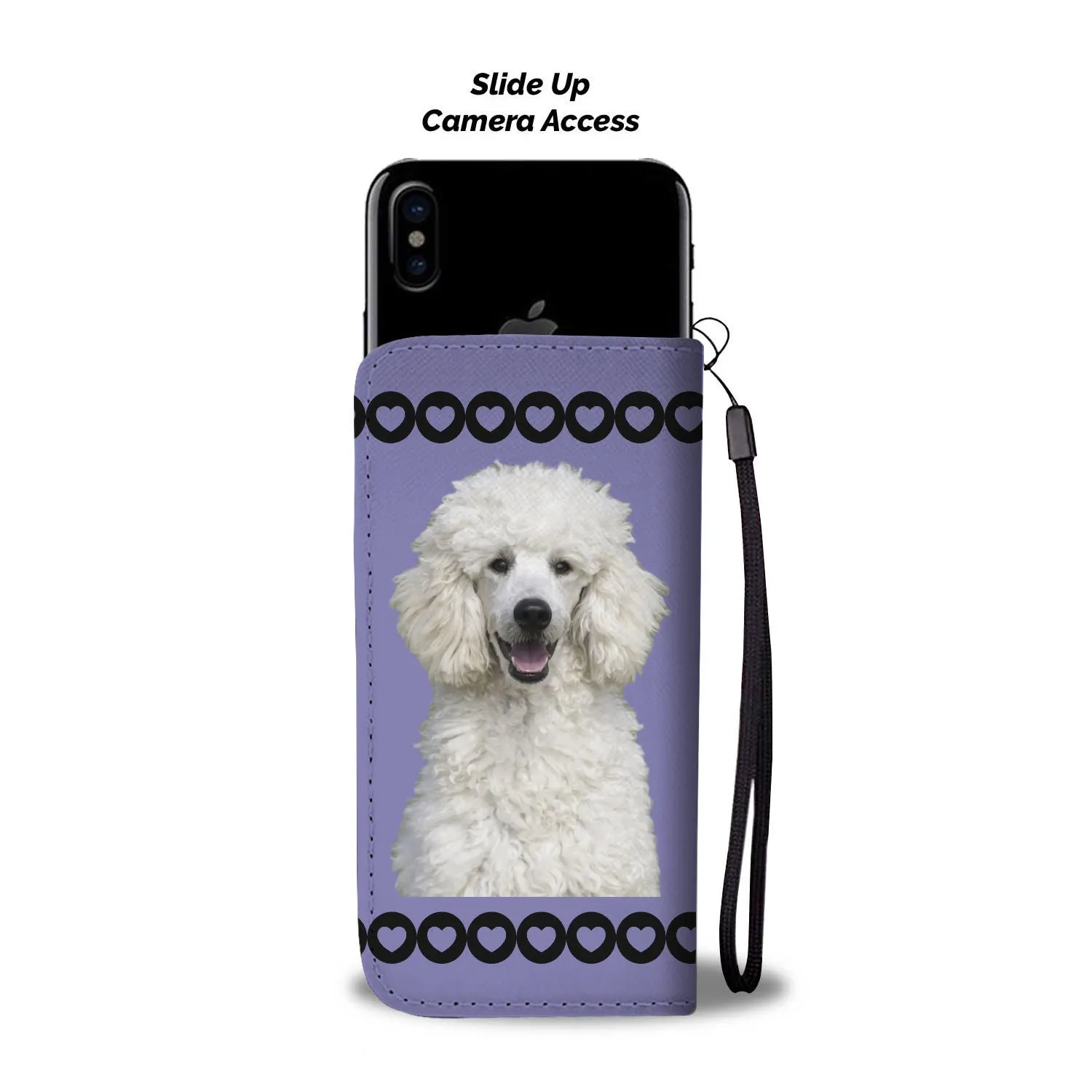 Poodle Phone Case Wallet - Standard White