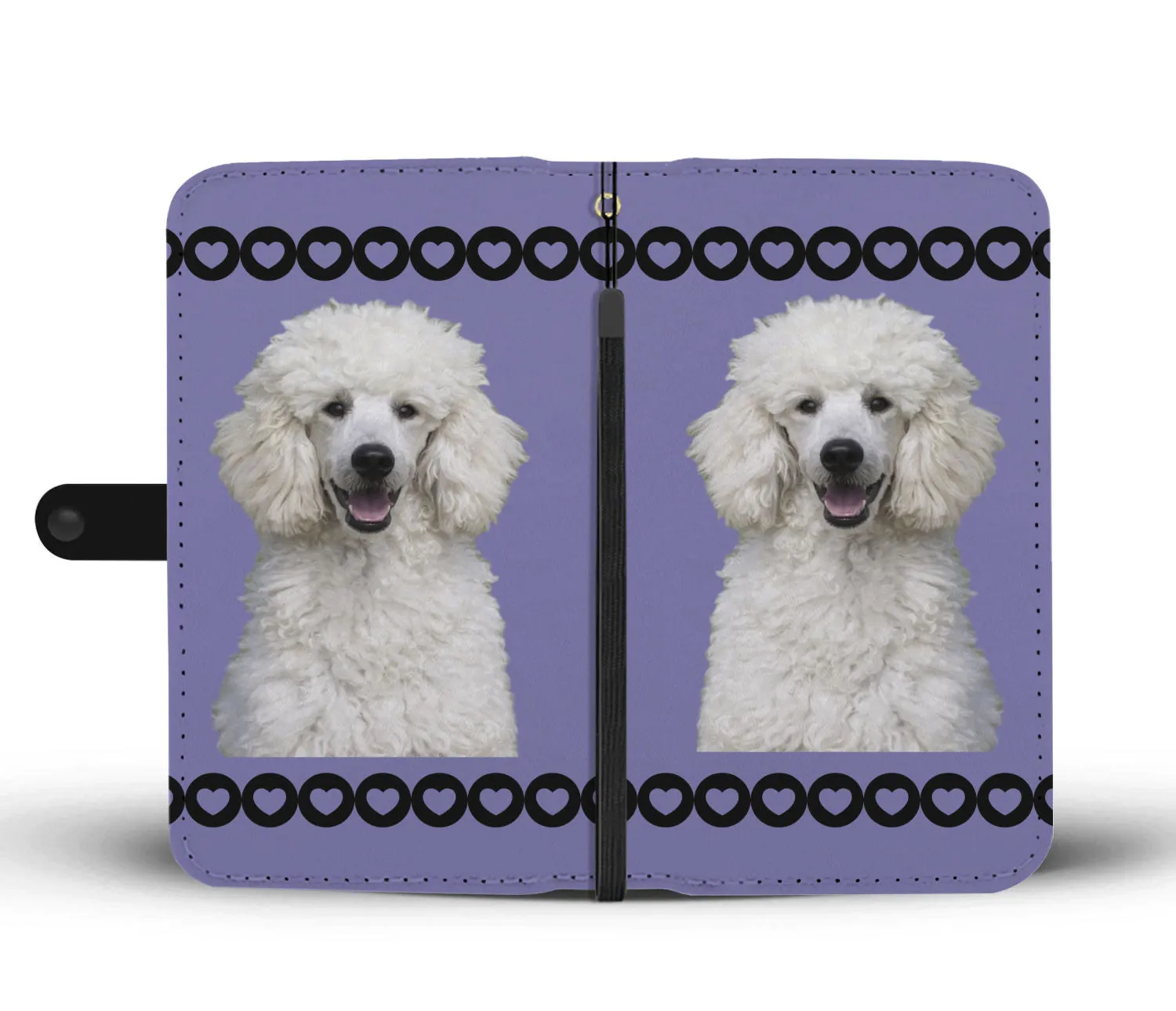 Poodle Phone Case Wallet - Standard White