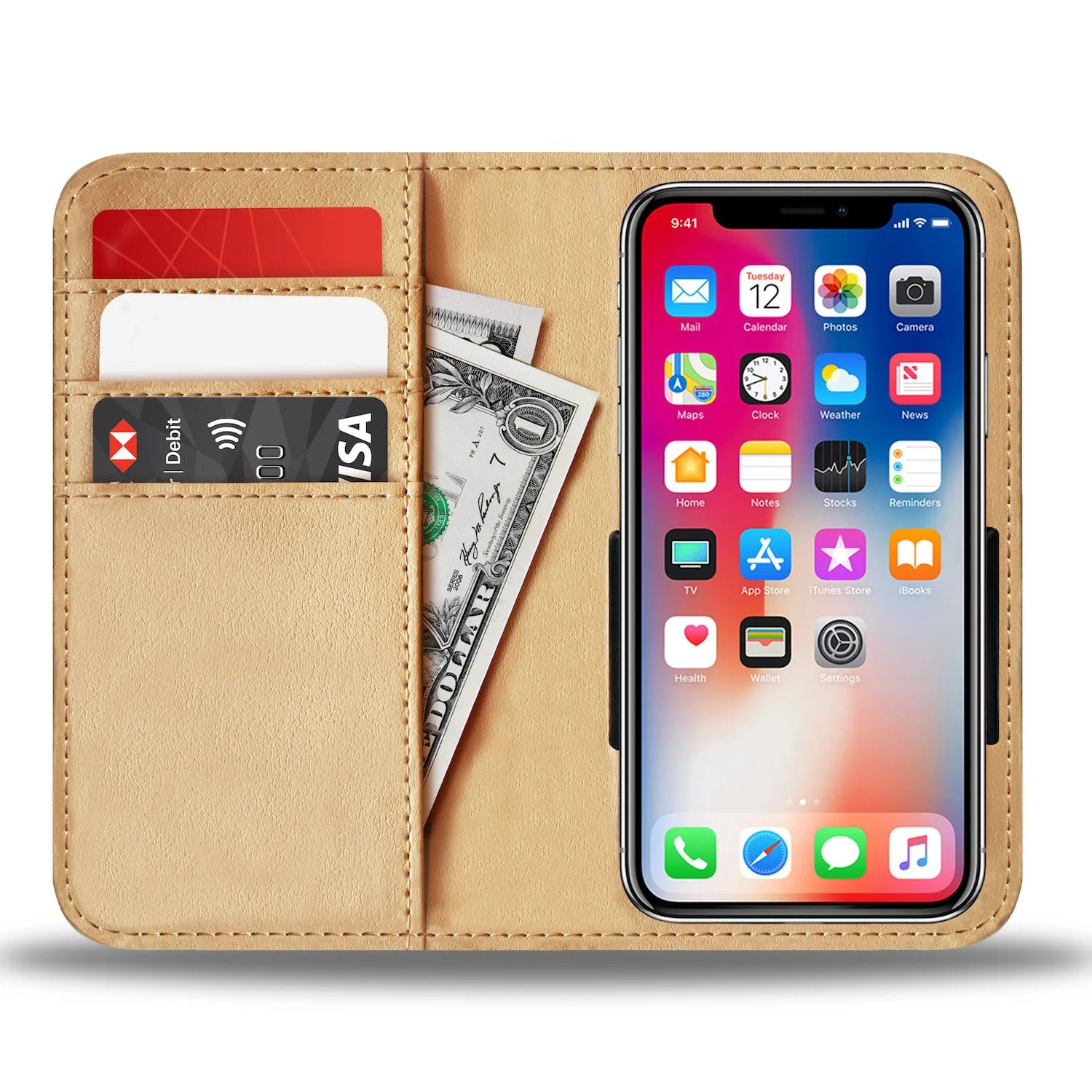 Poodle Phone Case Wallet - Standard White