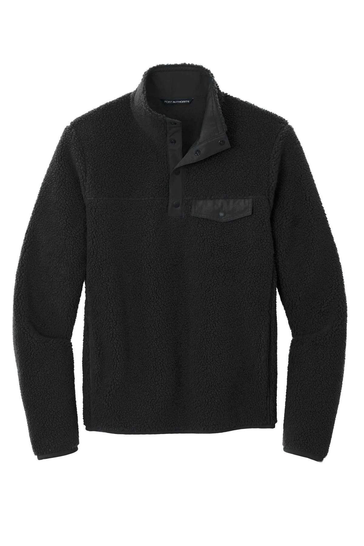 Port Authority Camp Fleece Snap Pullover F140 Deep Black